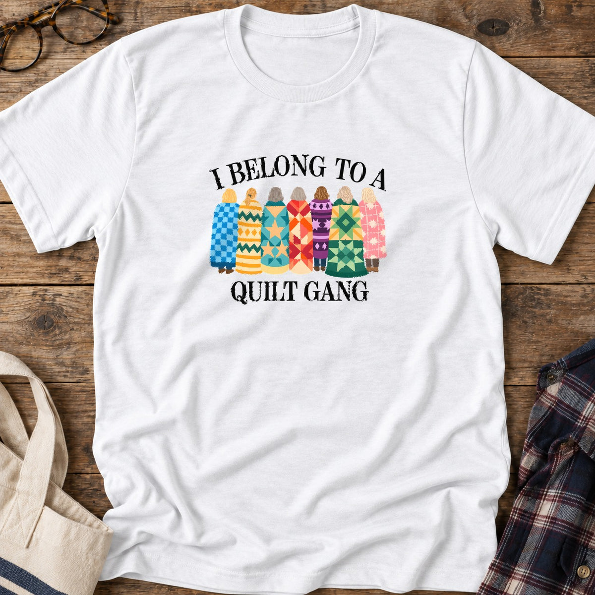 Quilt Gang T-Shirt in White