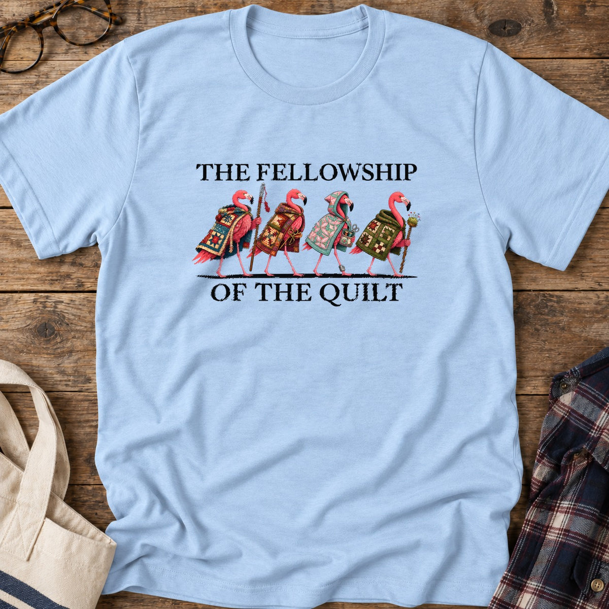 Quilting Fellowship T-Shirt in Light Blue