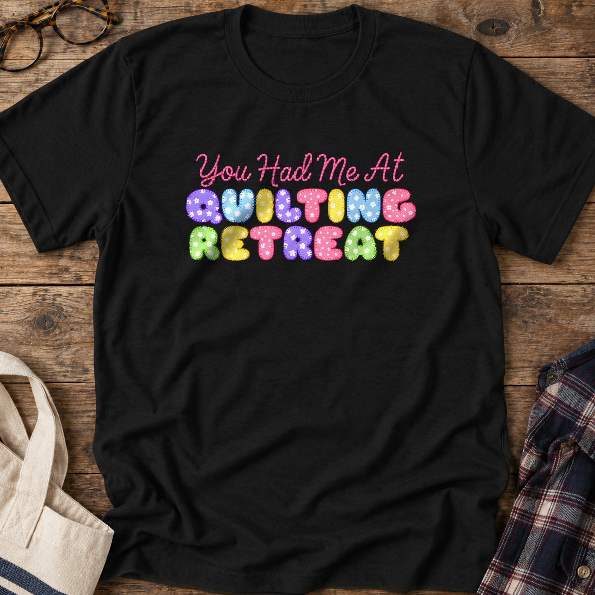 Quilting Retreat T-Shirt in Black