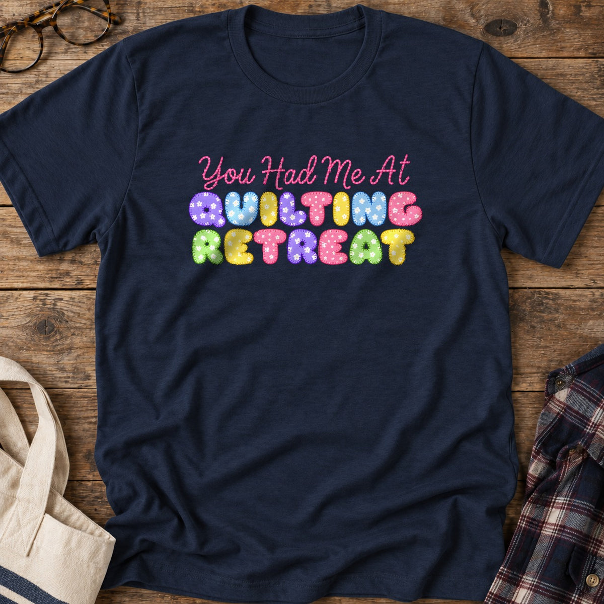 Quilting Retreat T-Shirt in Navy