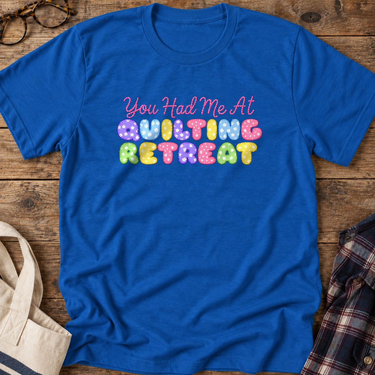 Quilting Retreat T-Shirt in Royal