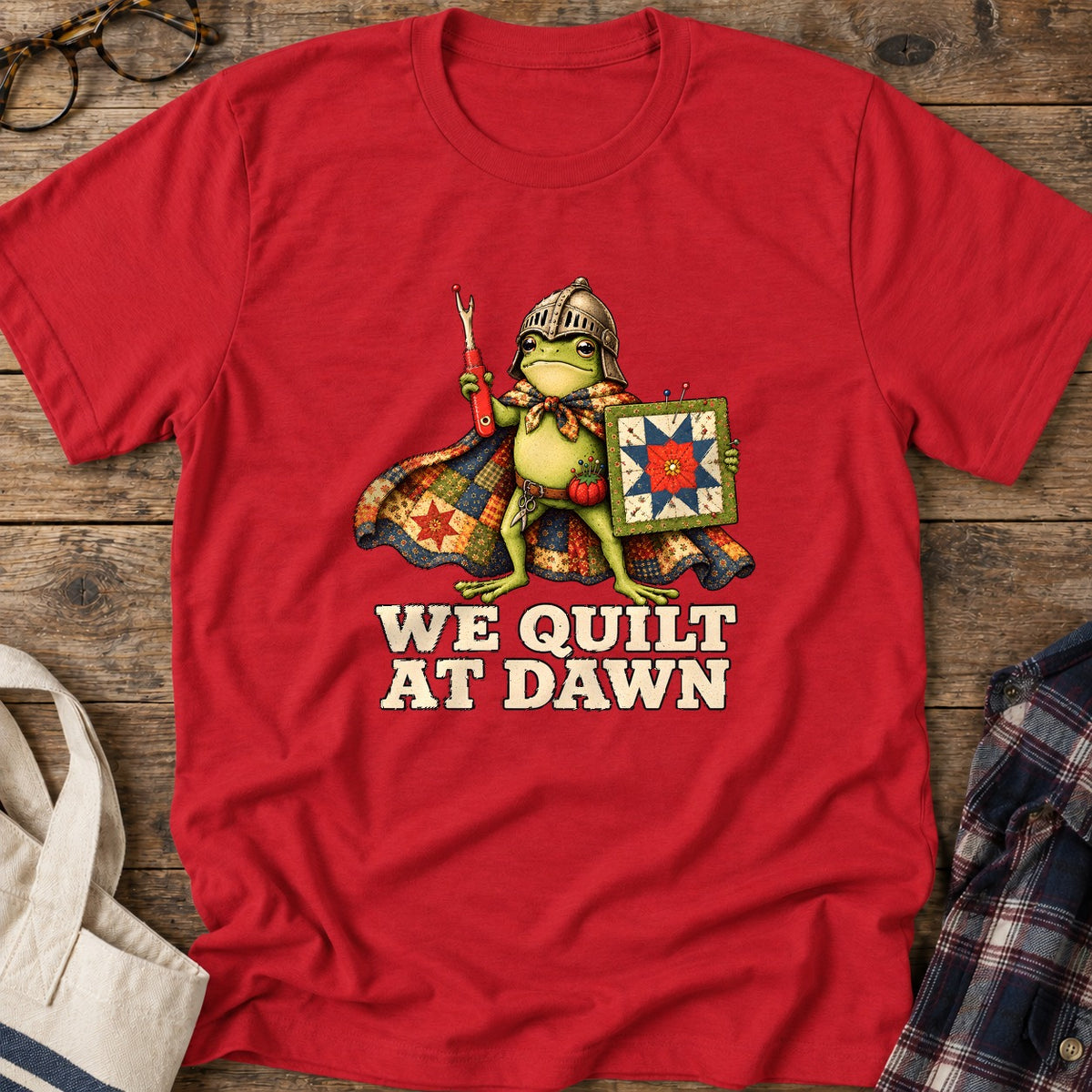 Quilt At Dawn T-Shirt in Red