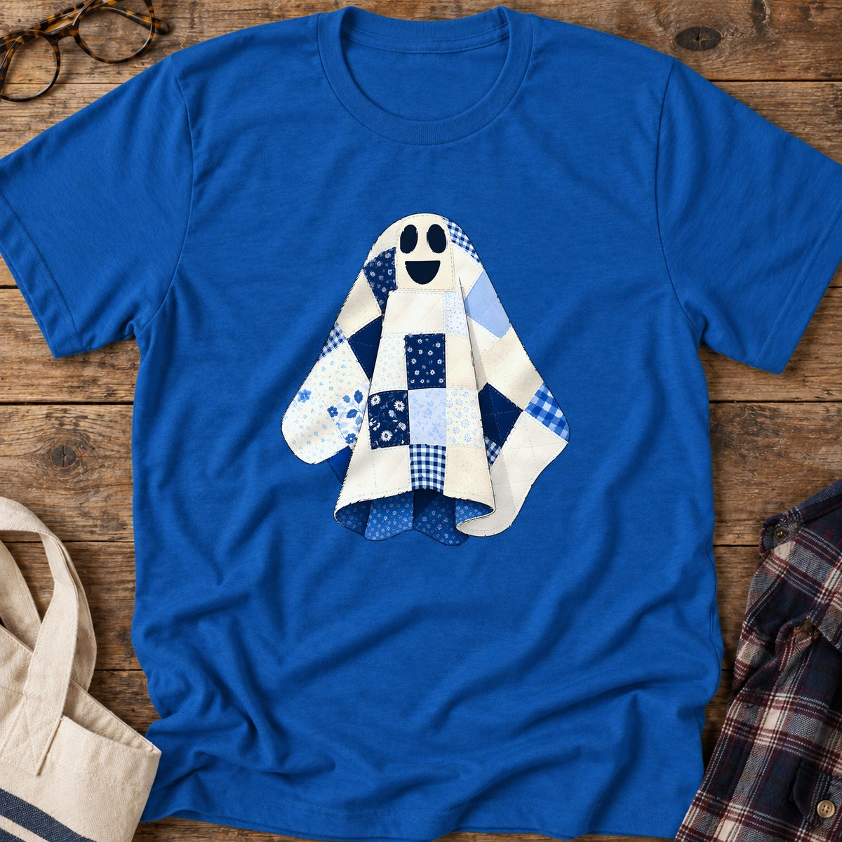 Little Quilted Ghost T-Shirt in Royal