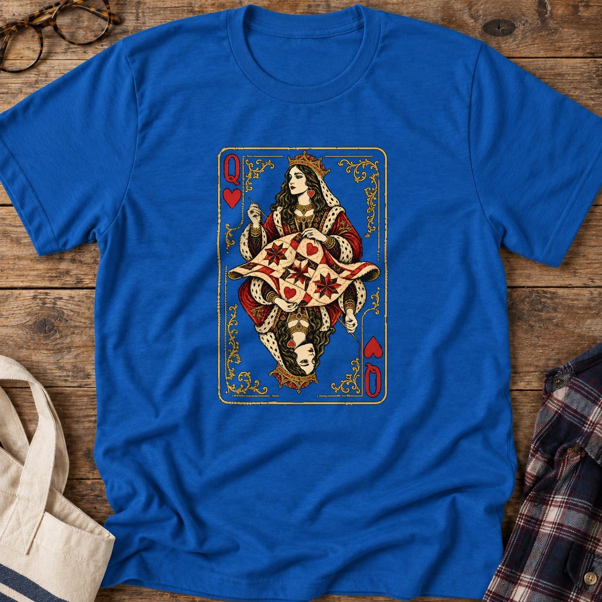Quilt Queen T-Shirt in Royal