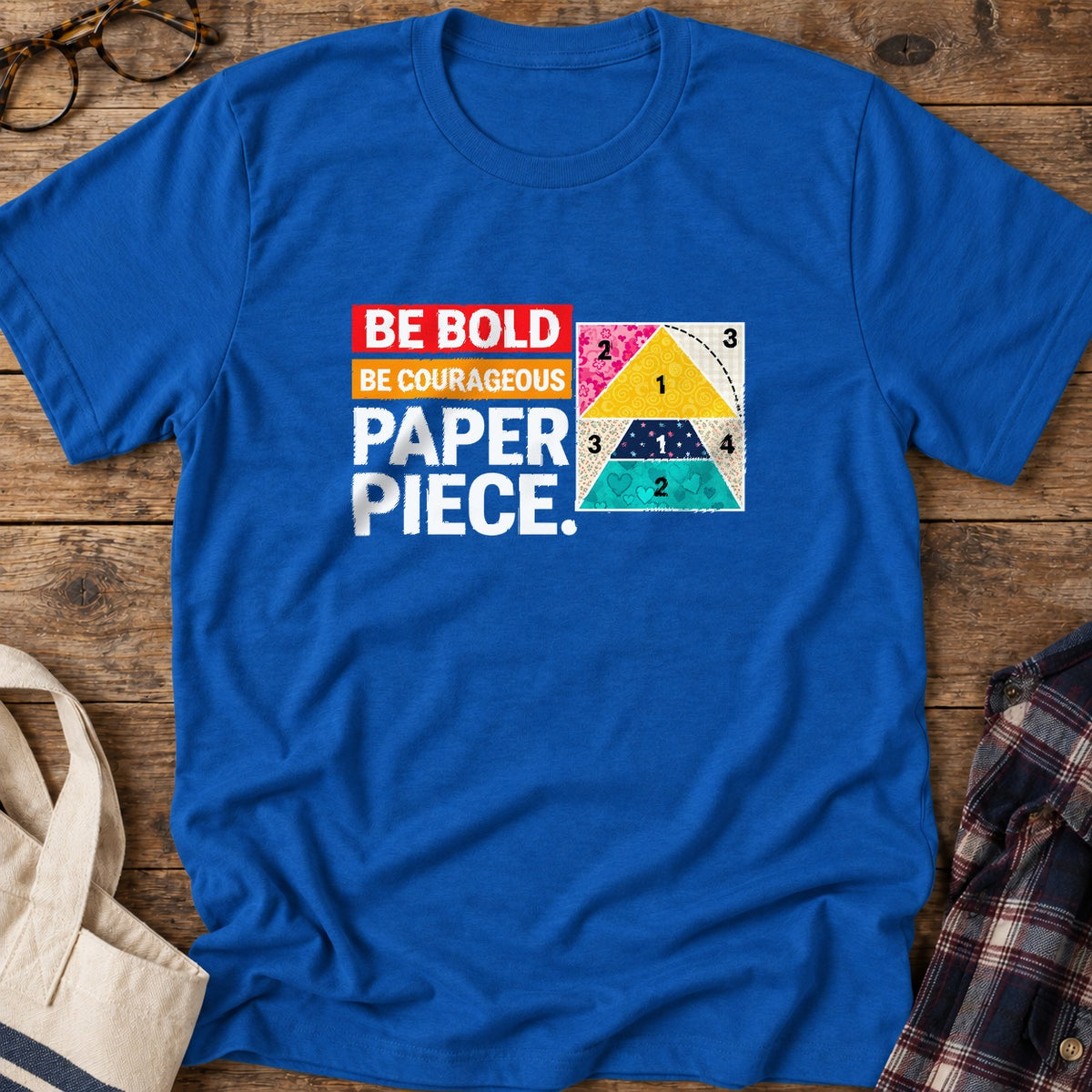 Courageous Paper Piecing T-Shirt in Royal