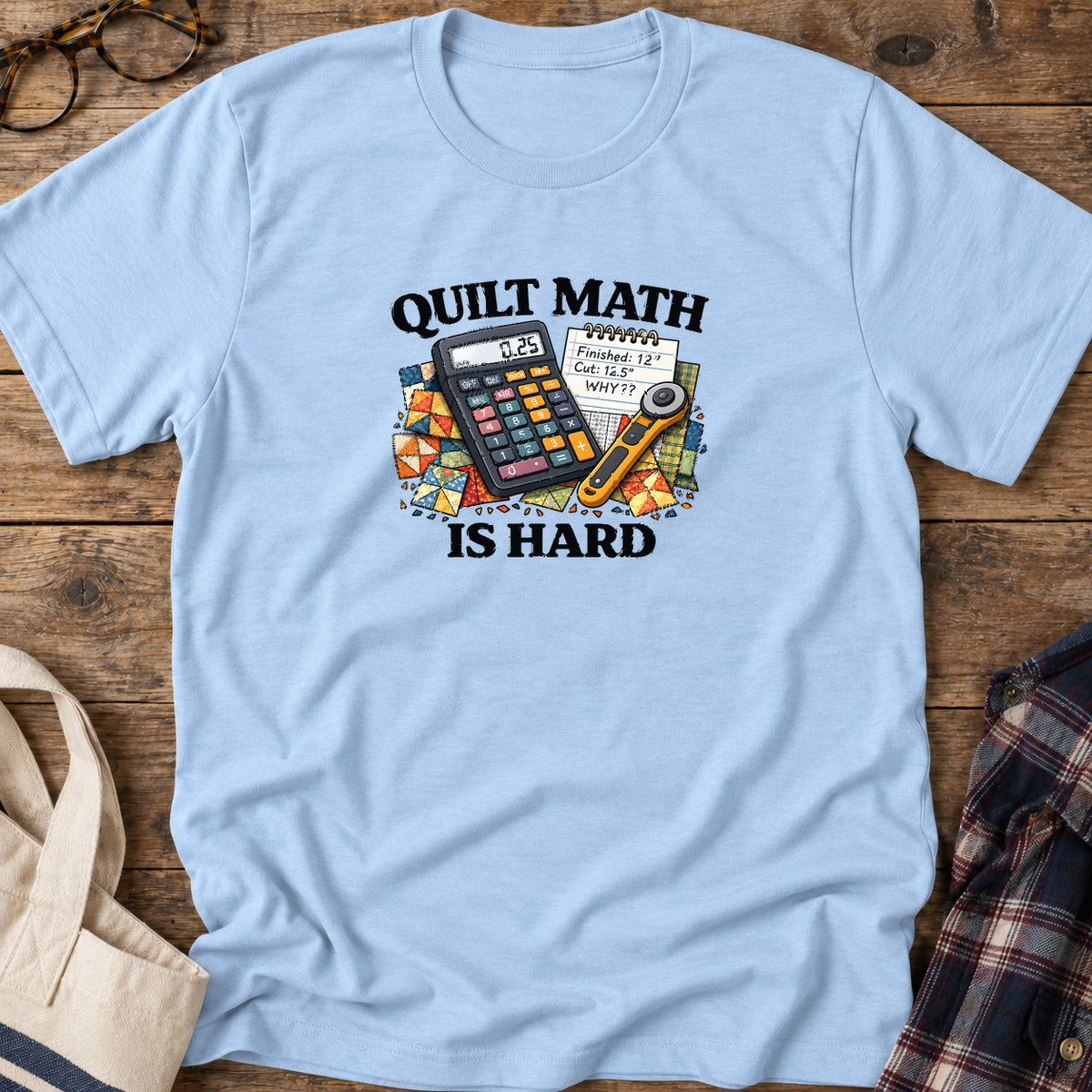 Quilt Math Survivor T-Shirt in Light Blue
