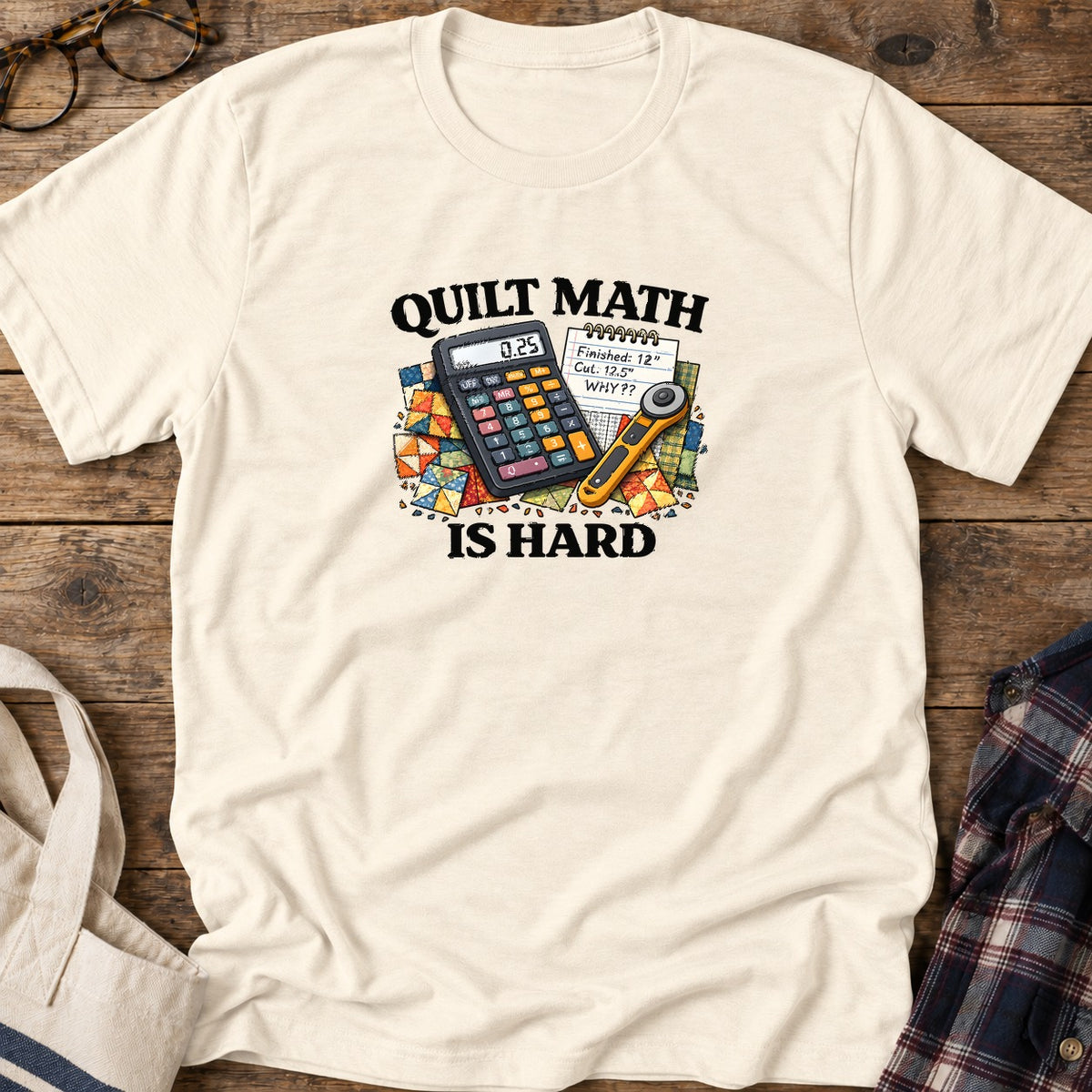 Quilt Math Survivor T-Shirt in Natural