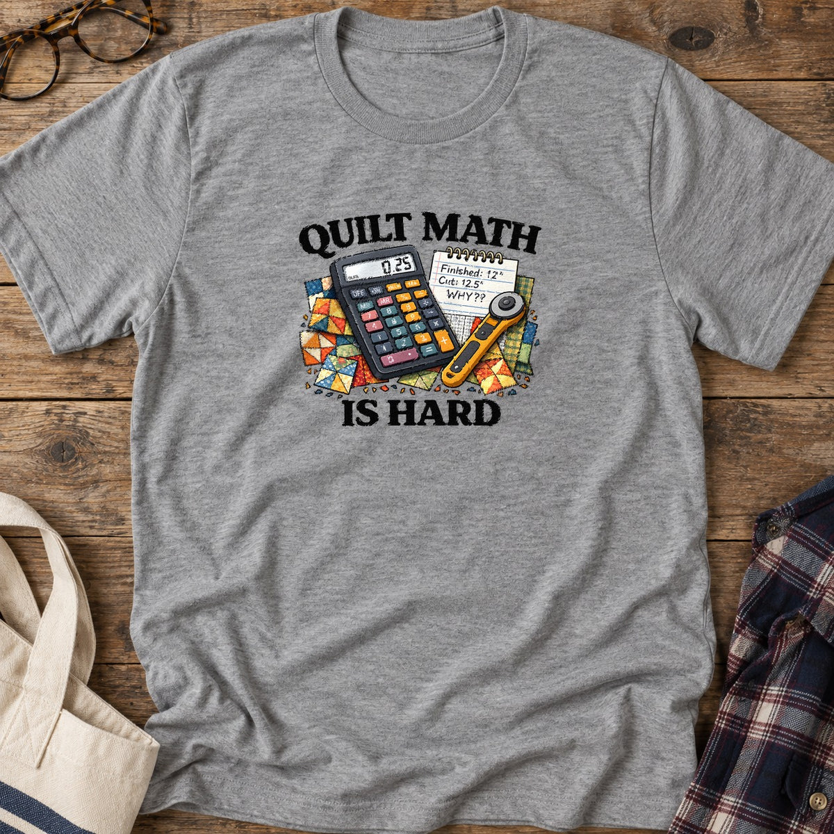 Quilt Math Survivor T-Shirt in Sport Grey