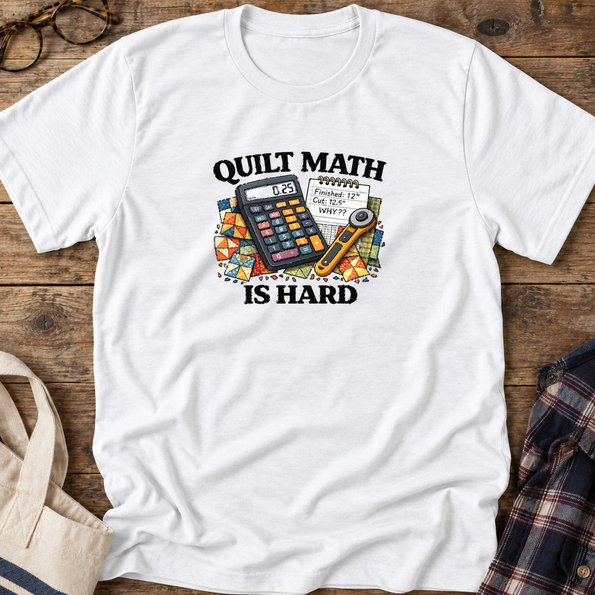 Quilt Math Survivor T-Shirt in White
