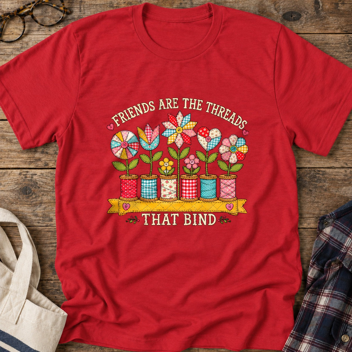 Threads That Bind T-Shirt in Red