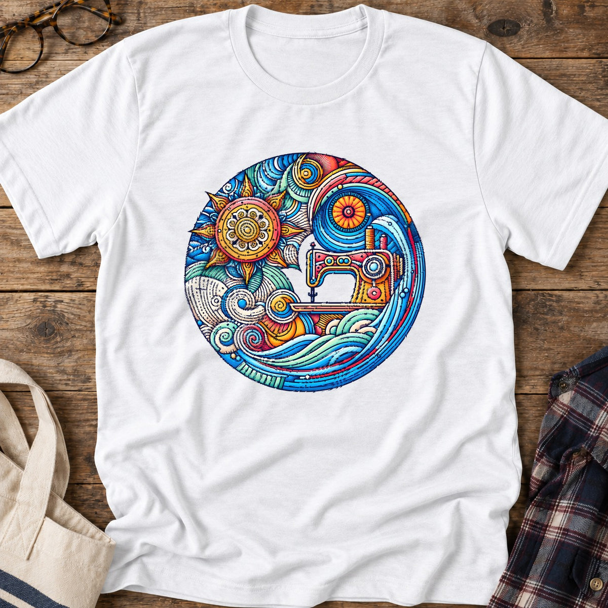 Seaside Sewing Dreams T-Shirt in White