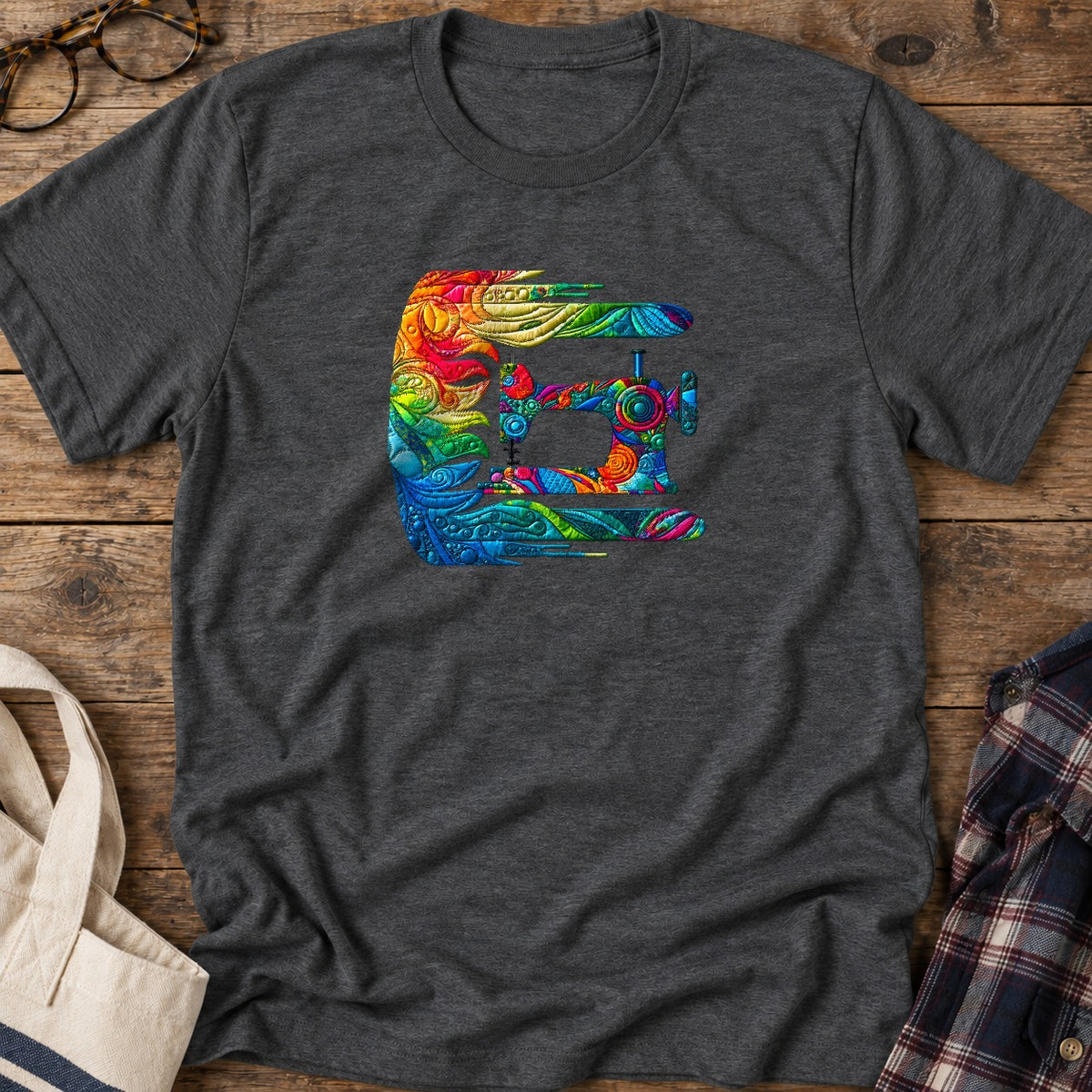 Gale Force Quilting T-Shirt in Dark Heather