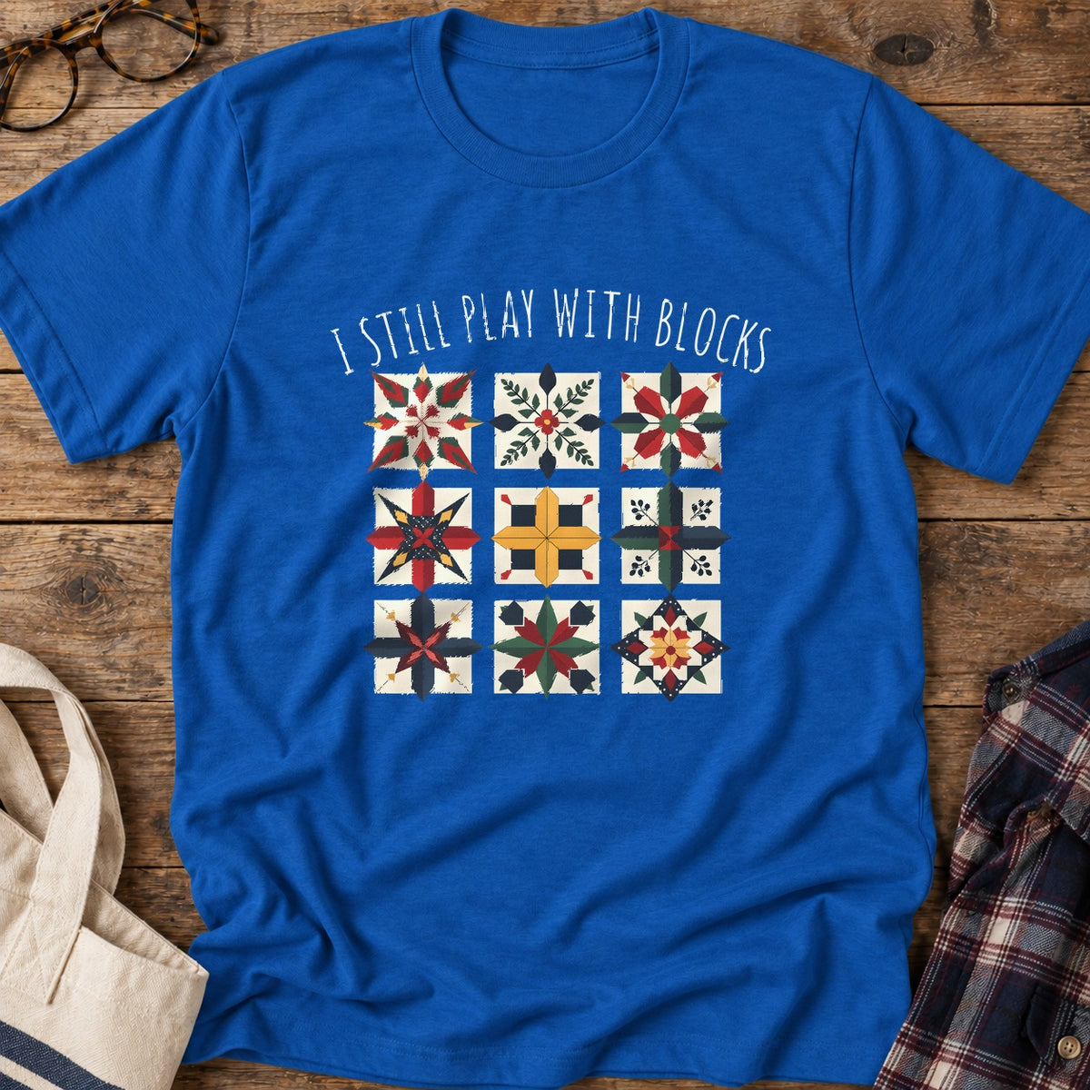 Quilt Block Player T-Shirt in Royal