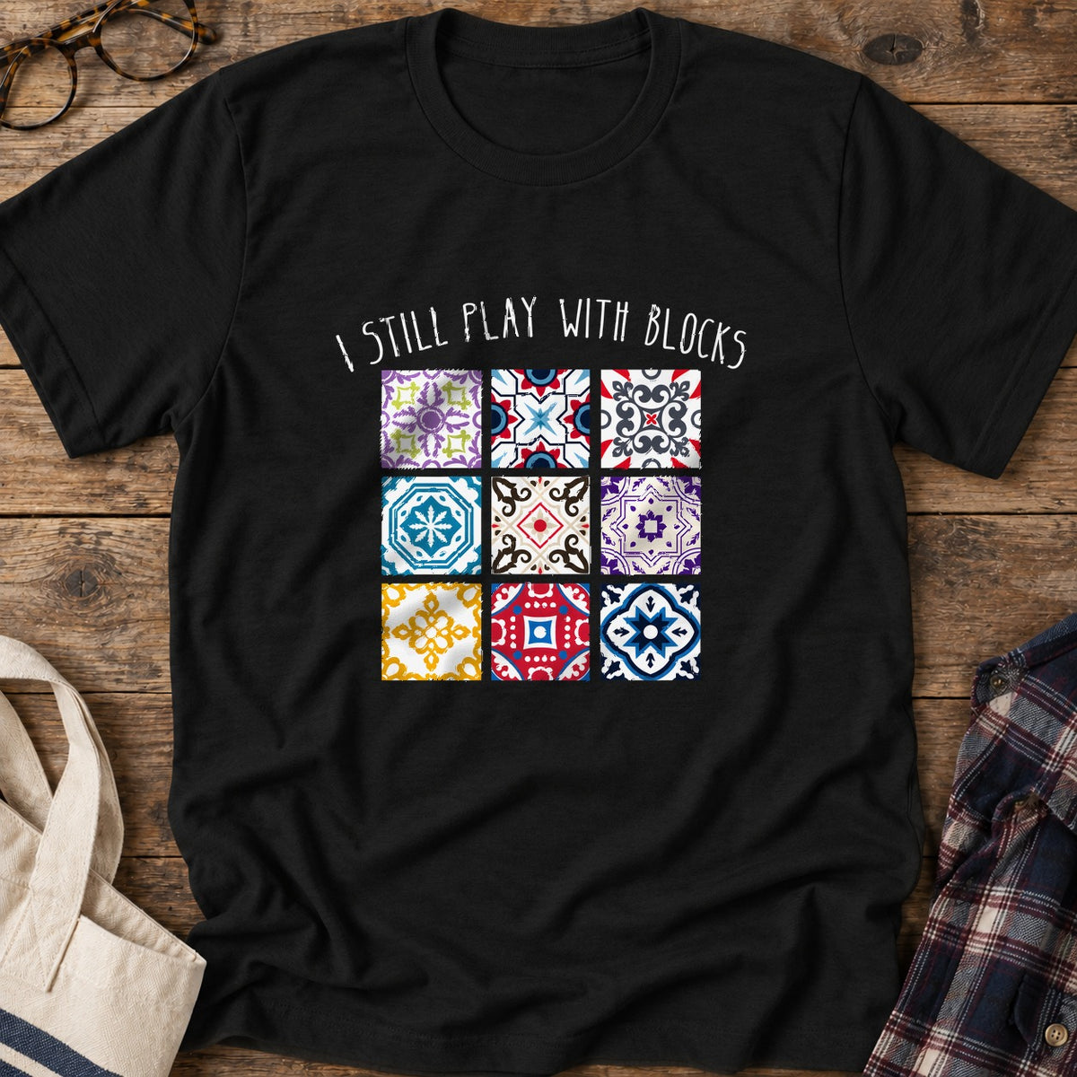 Quilt Block Fun T-Shirt in Black