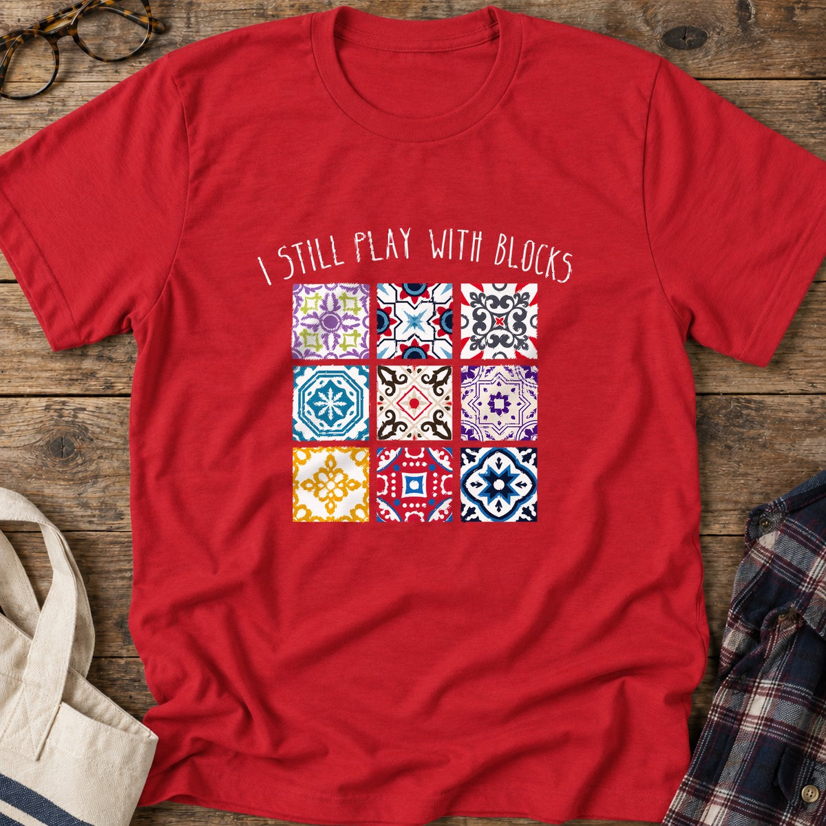 Quilt Block Fun T-Shirt in Red