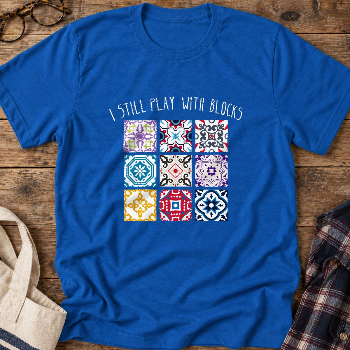 Quilt Block Fun T-Shirt in Royal
