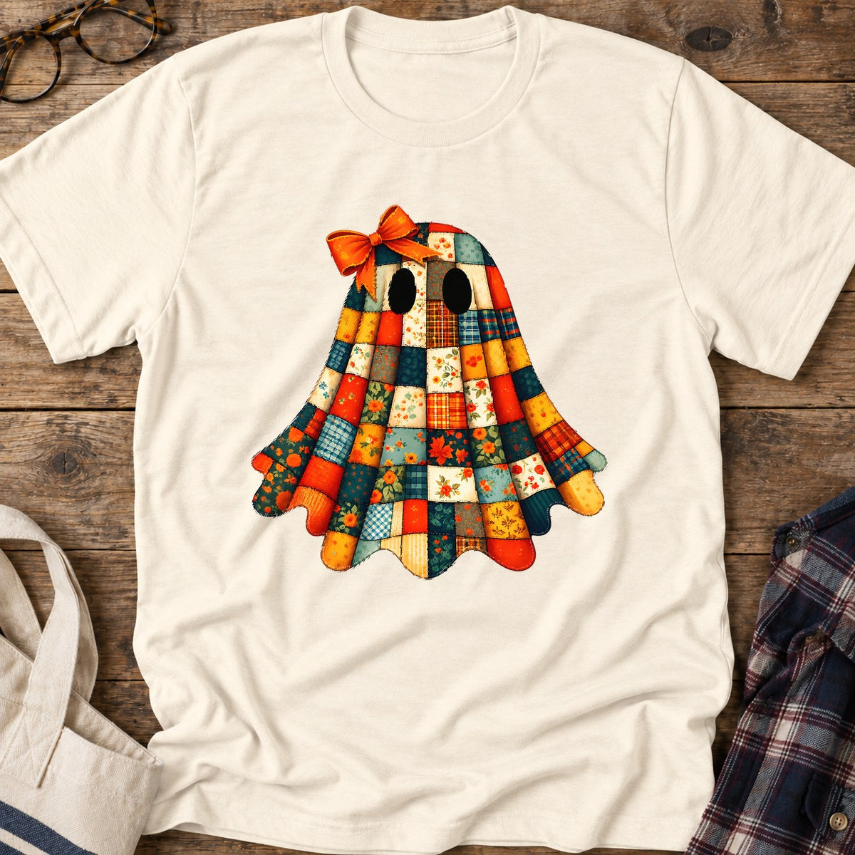 Patchwork Ghost T-Shirt in Natural