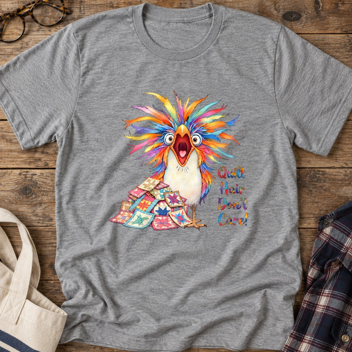 Rainbow Chaos Finch T-Shirt in Sport Grey