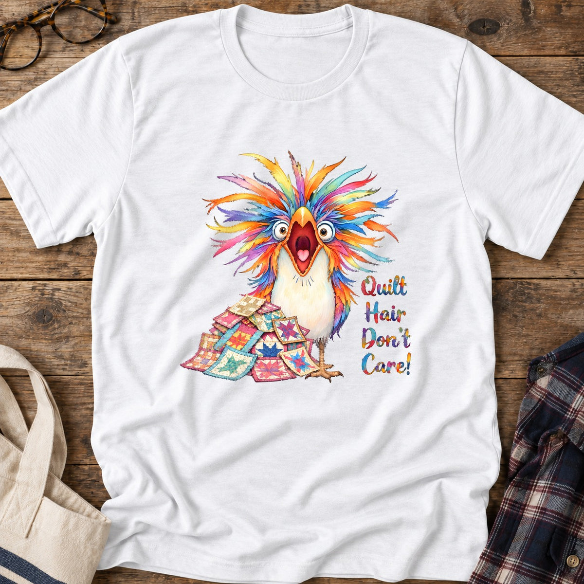 Rainbow Chaos Finch T-Shirt in White