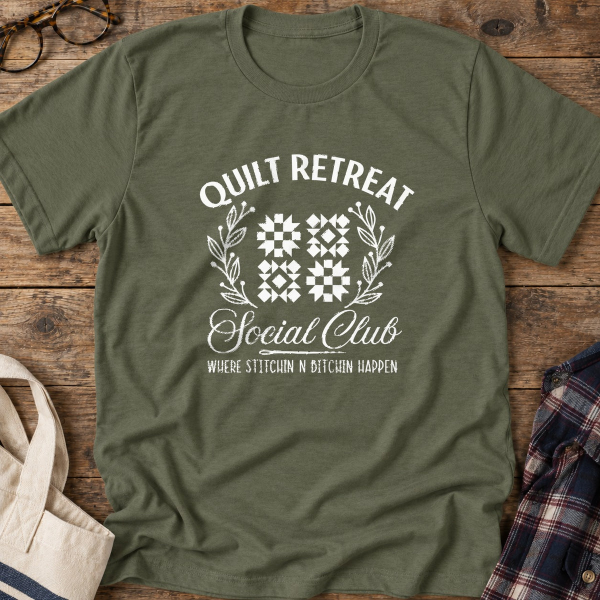 Retreat Social Club T-Shirt in Military Green