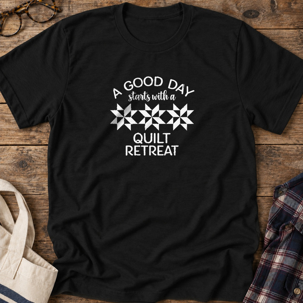 Good Day Retreat T-Shirt in Black