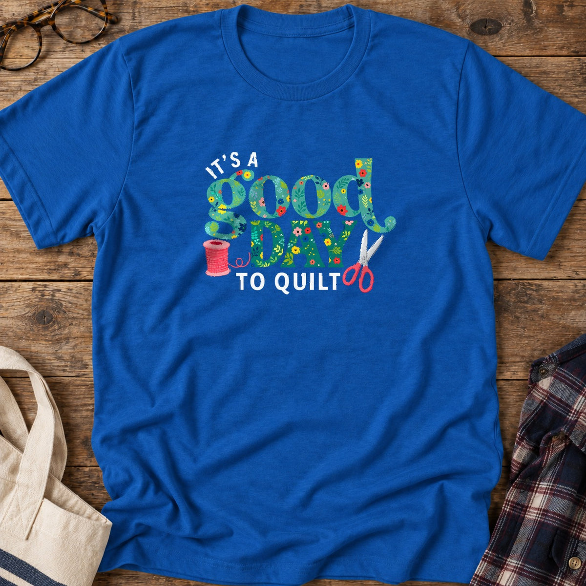 Good Quilting Day T-Shirt in Royal