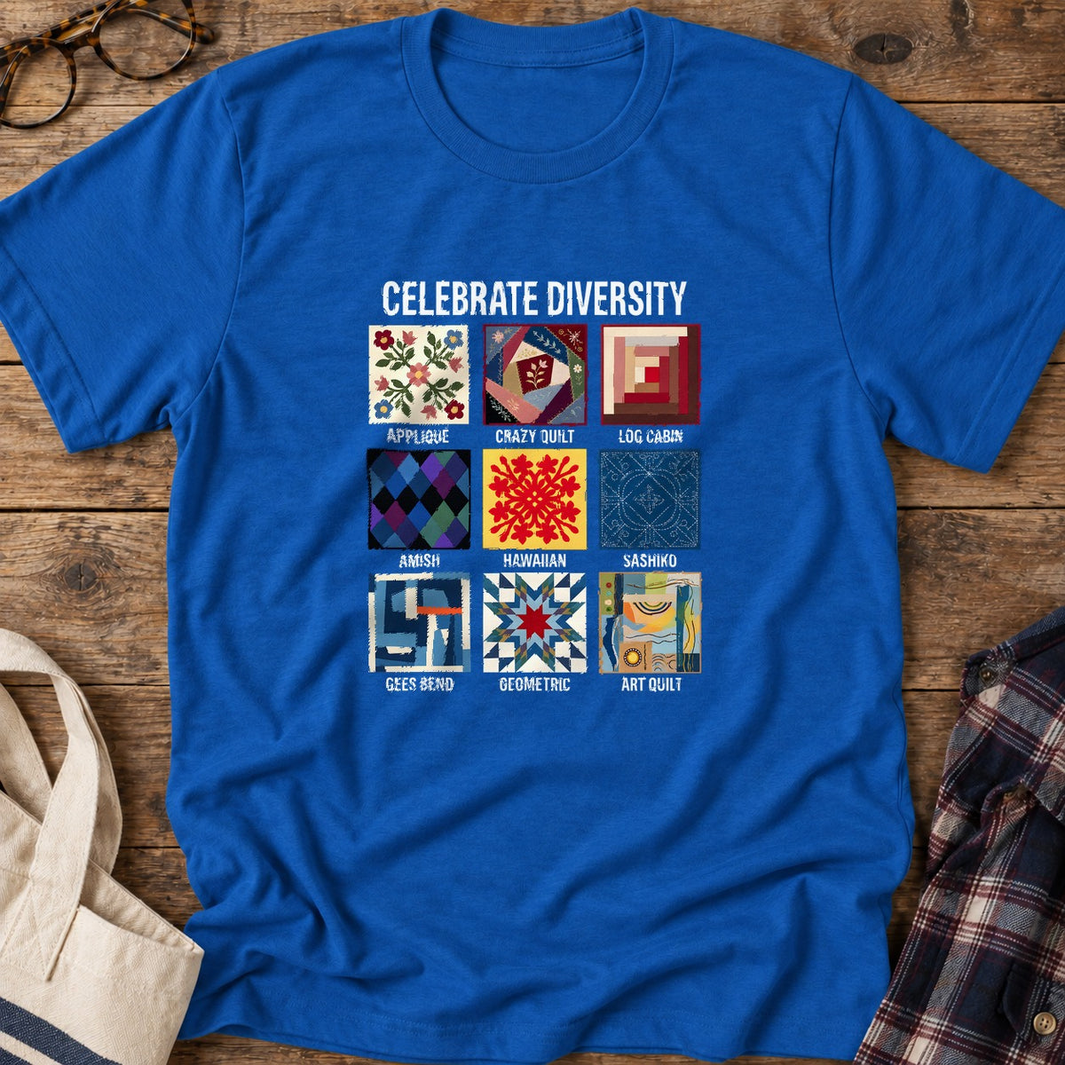 Patchwork Diversity T-Shirt in Royal