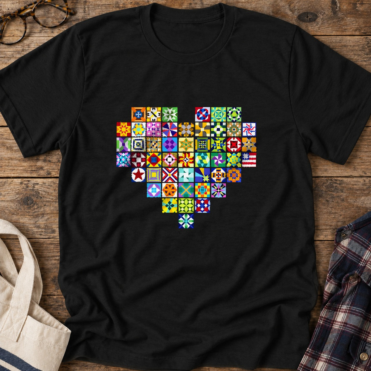 States Of Quilt T-Shirt in Black