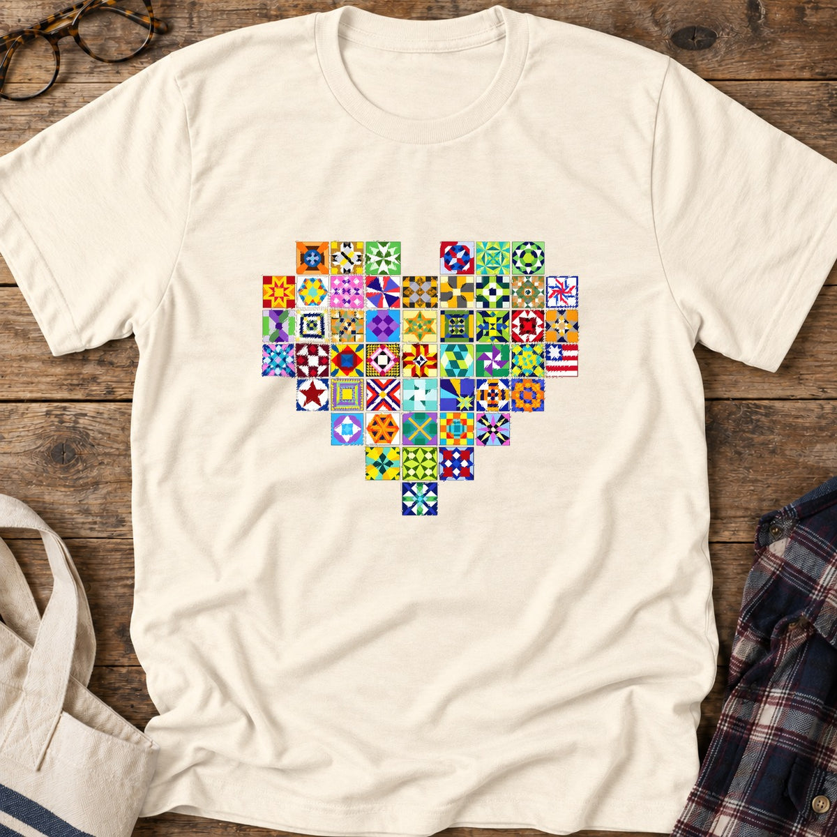 States Of Quilt T-Shirt in Natural
