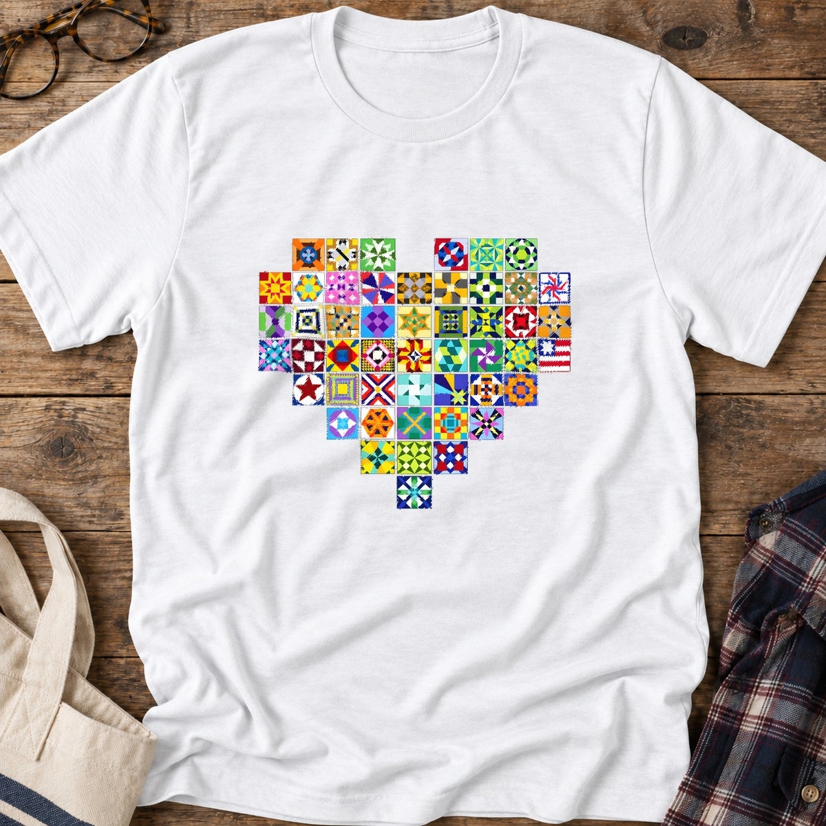 States Of Quilt T-Shirt in White