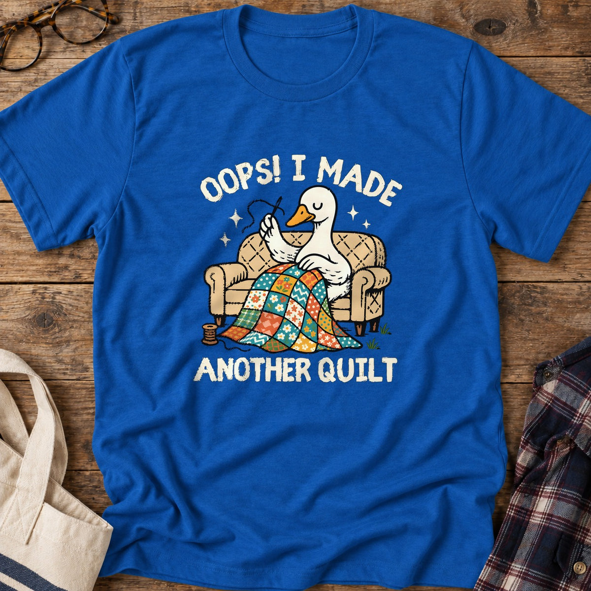 Another Quilt Goose T-Shirt in Royal