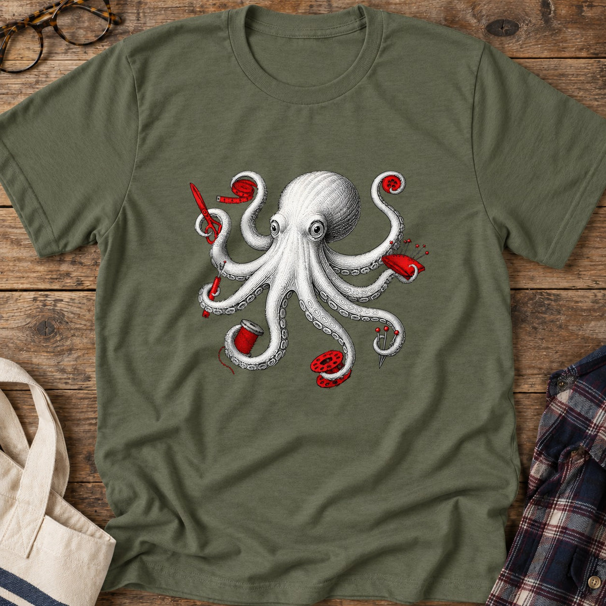 Thread Kraken T-Shirt in Military Green