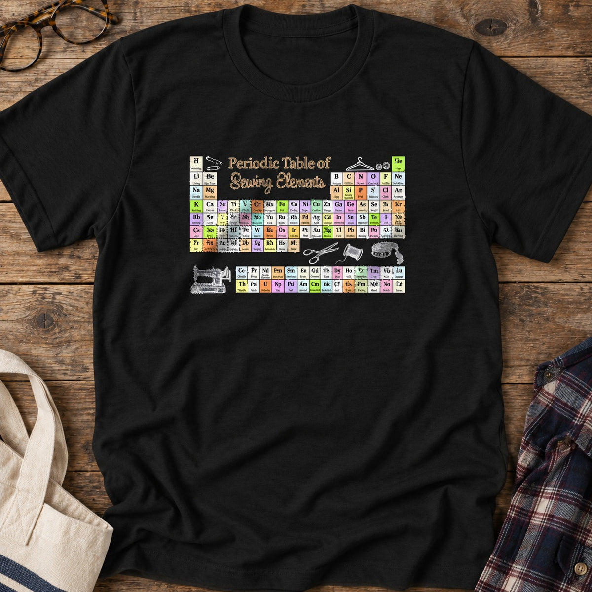 Sewing Elements T-Shirt in Black