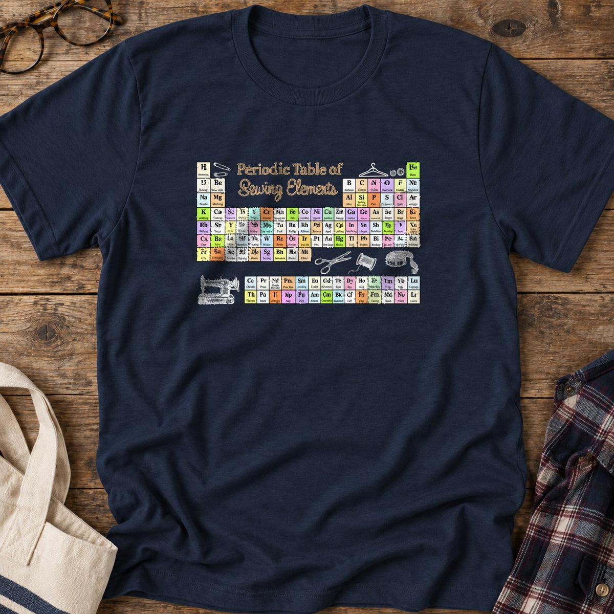 Sewing Elements T-Shirt in Navy