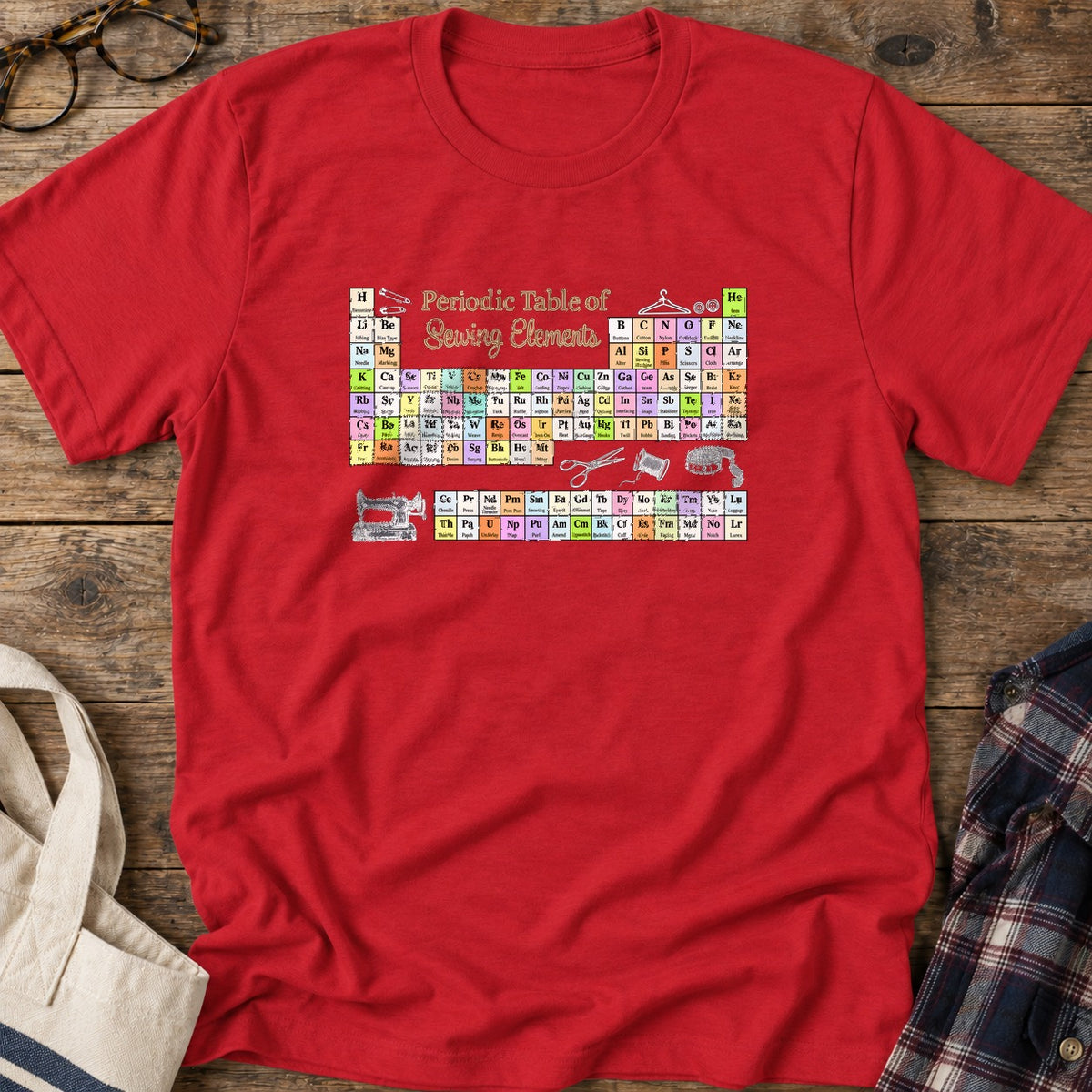 Sewing Elements T-Shirt in Red