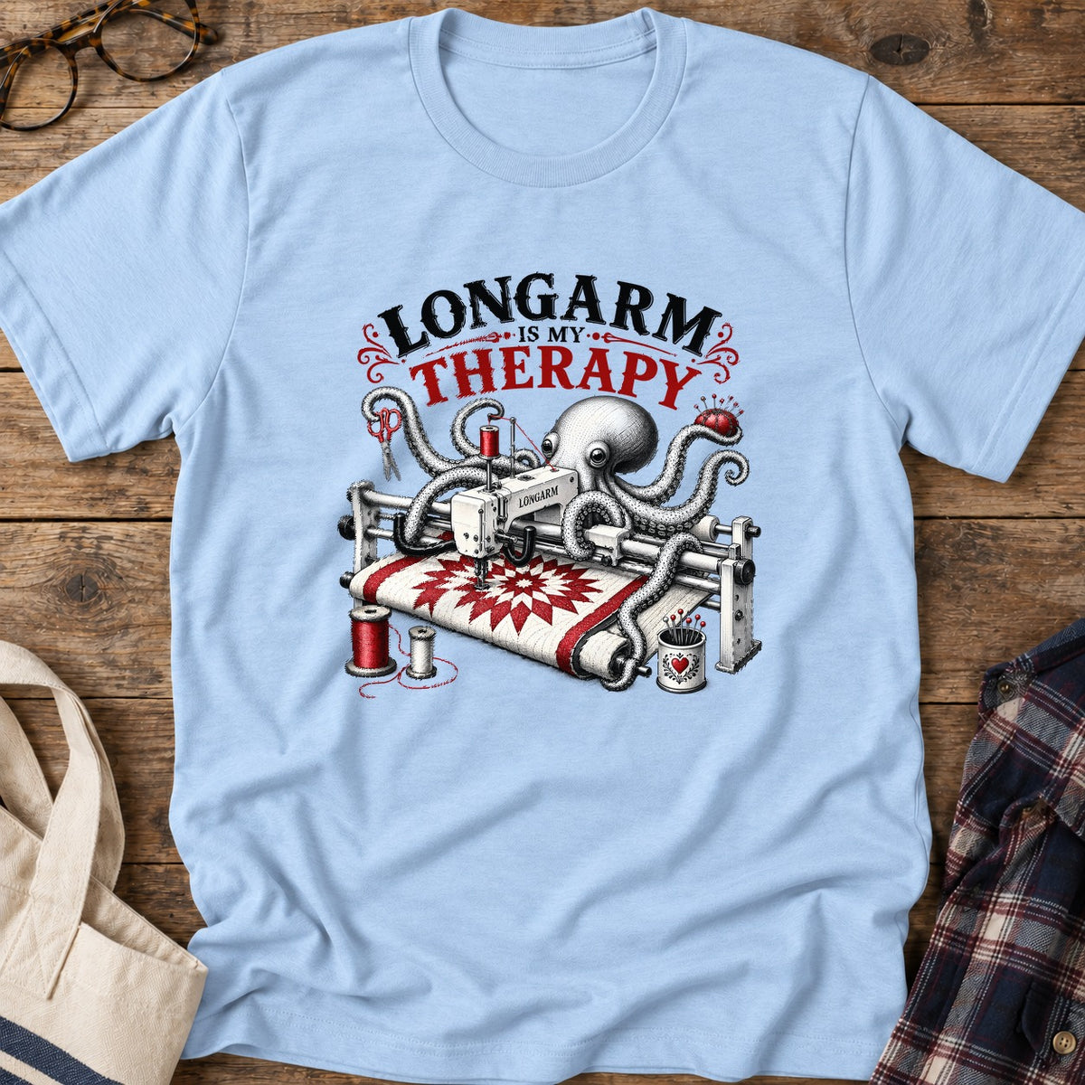 Longarm Therapy Club T-Shirt in Light Blue