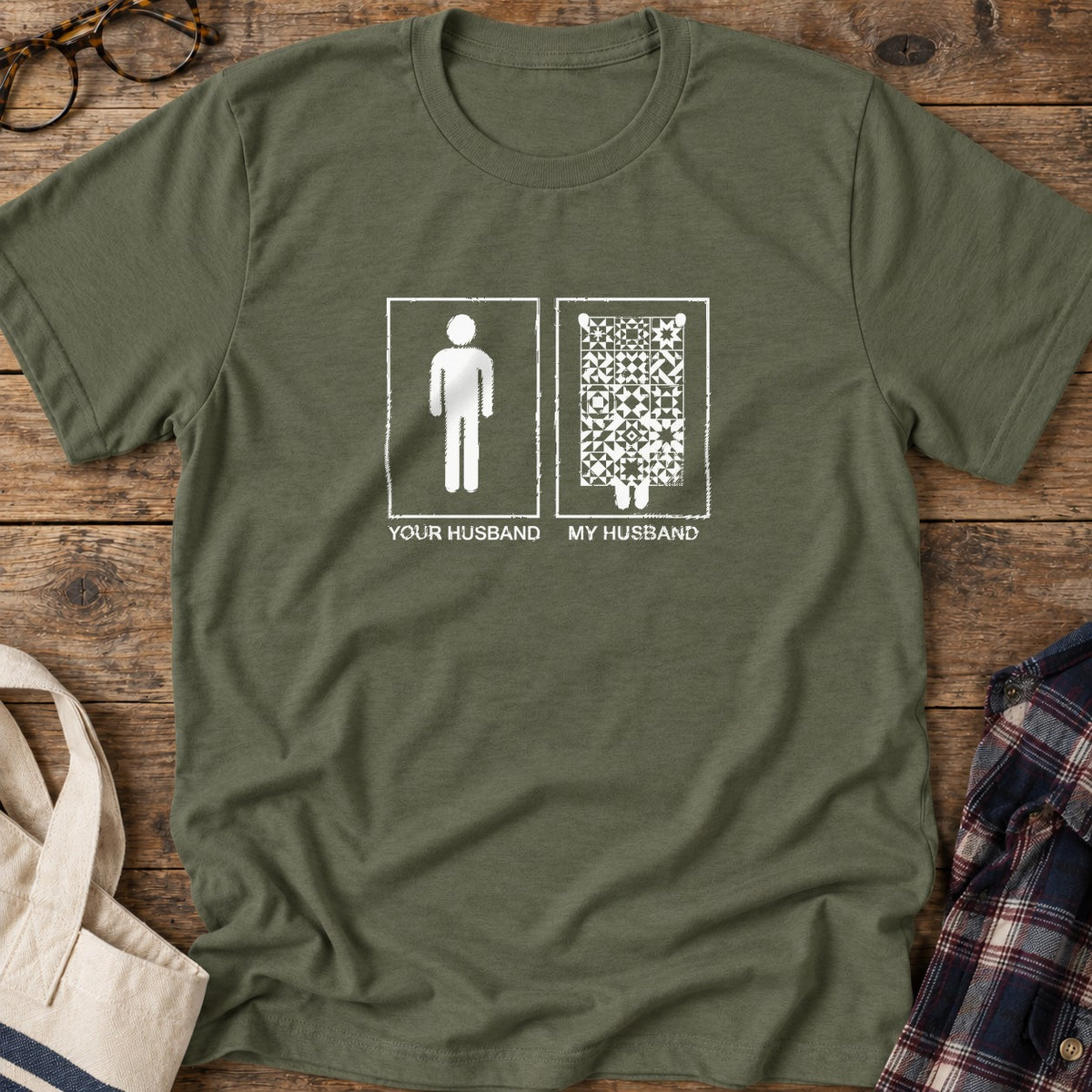 Quilt Companion T-Shirt in Military Green
