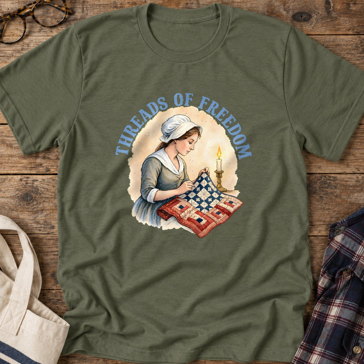 Threads Of Freedom T-Shirt in Military Green