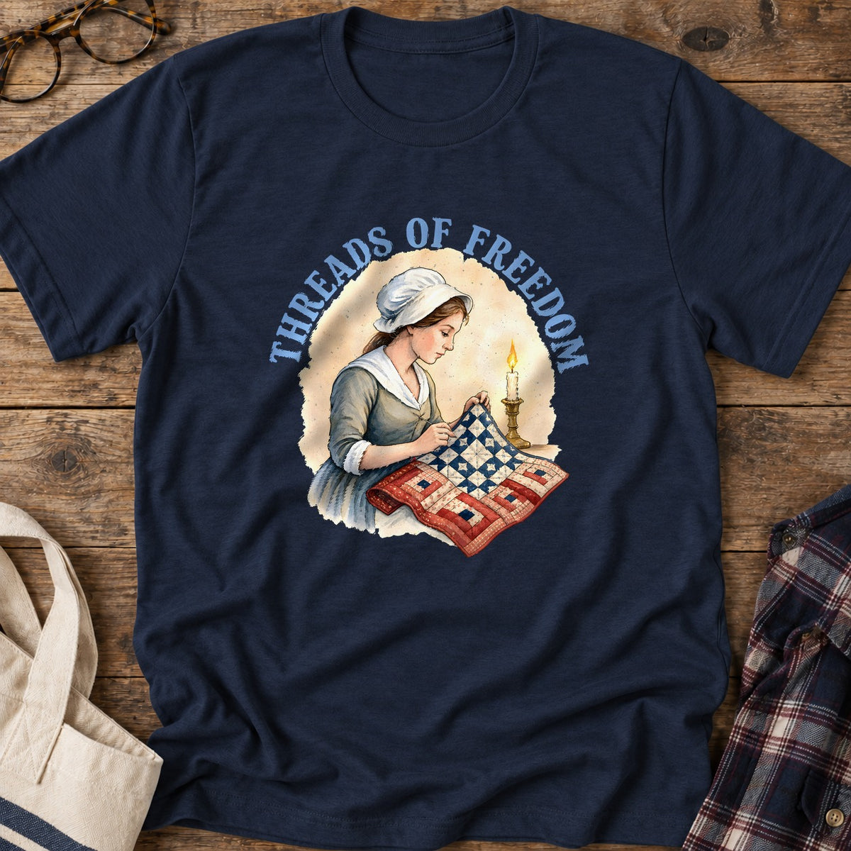 Threads Of Freedom T-Shirt in Navy