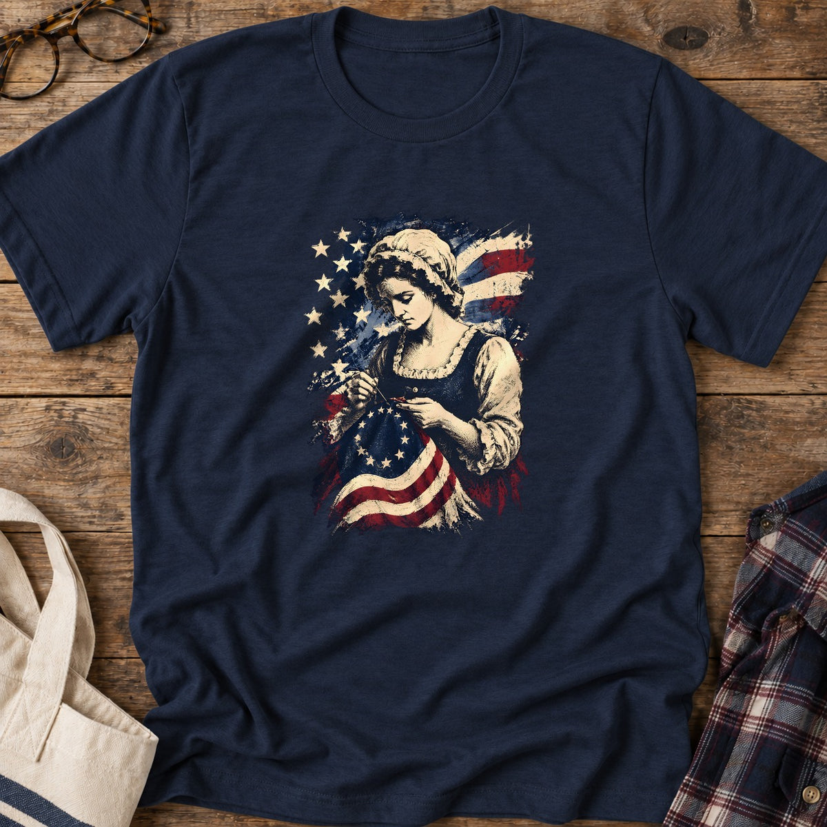 Betsy Ross Flag T-Shirt in Navy
