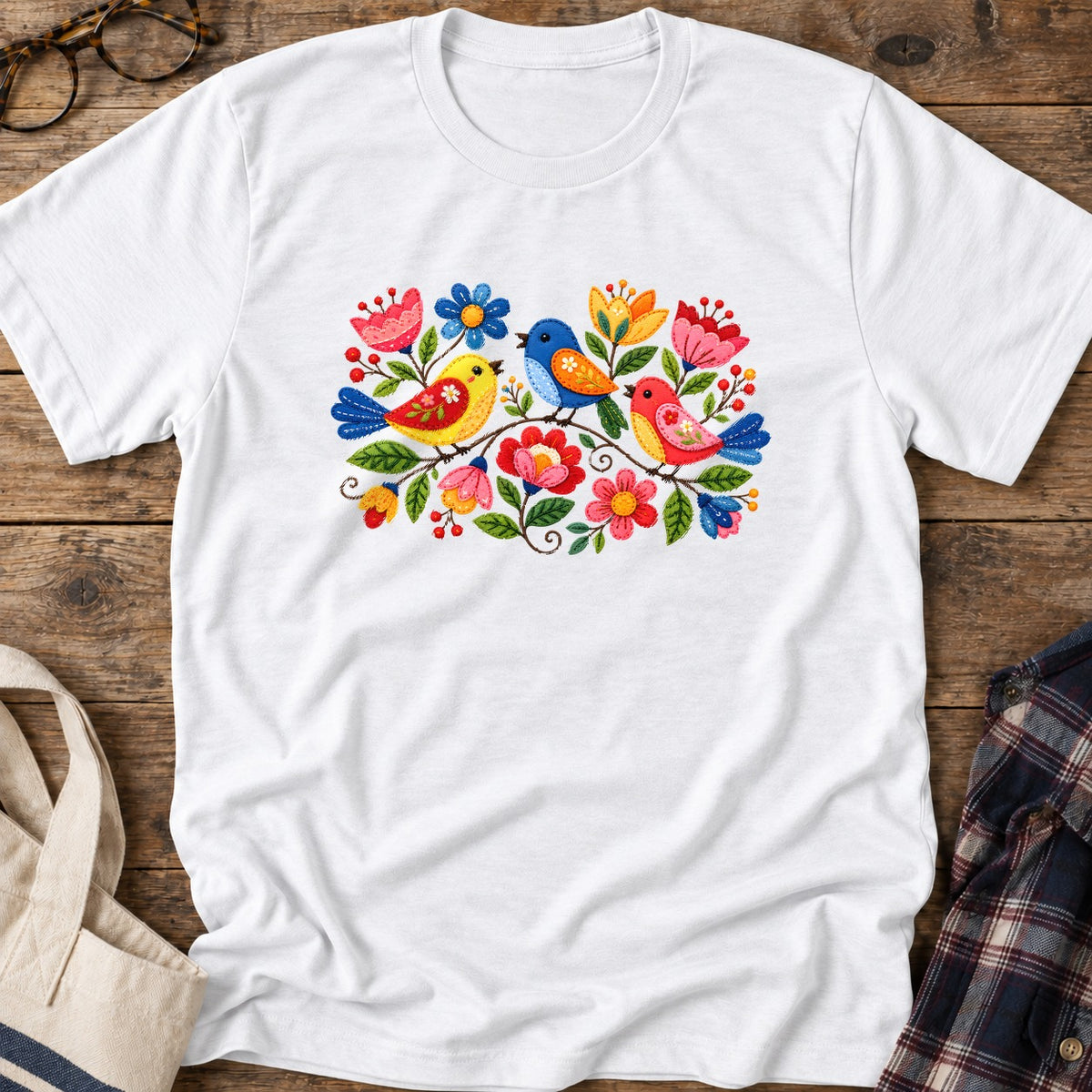 Appliqué Garden T-Shirt in White