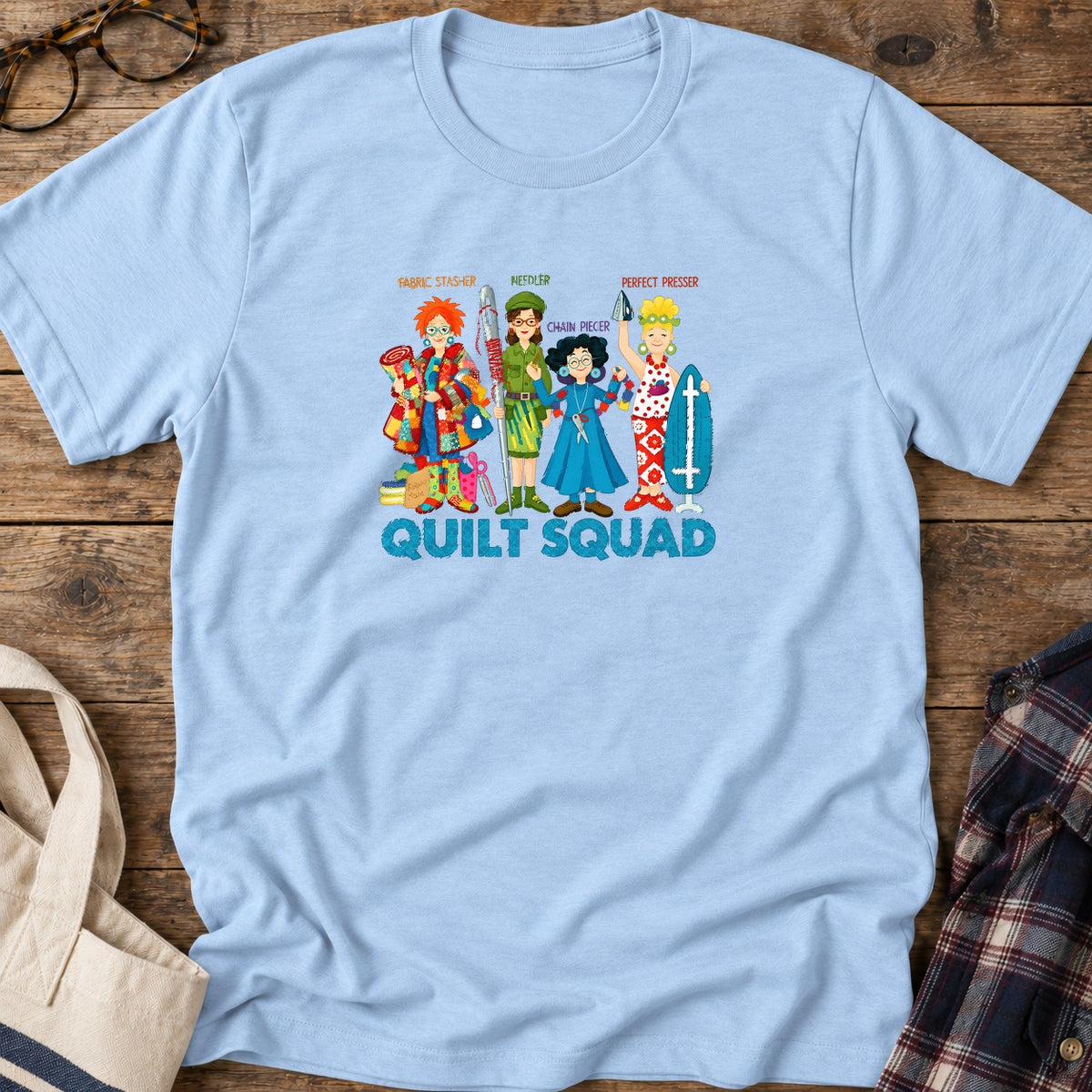 Quilt Squad T-Shirt in Light Blue