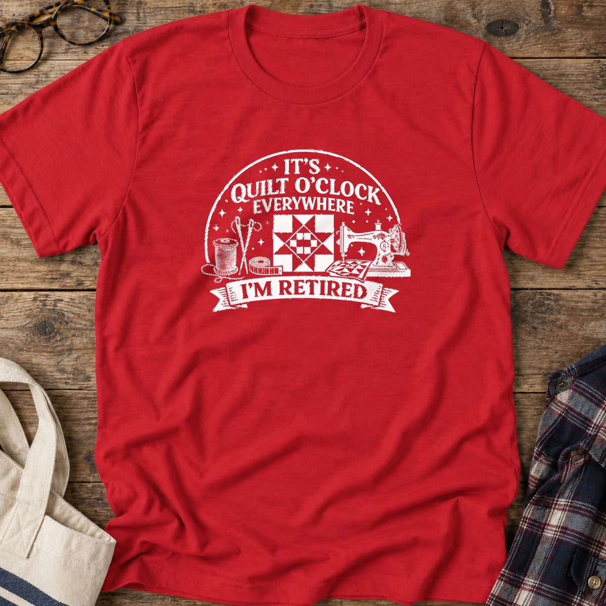 Retired Quilter T-Shirt in Red