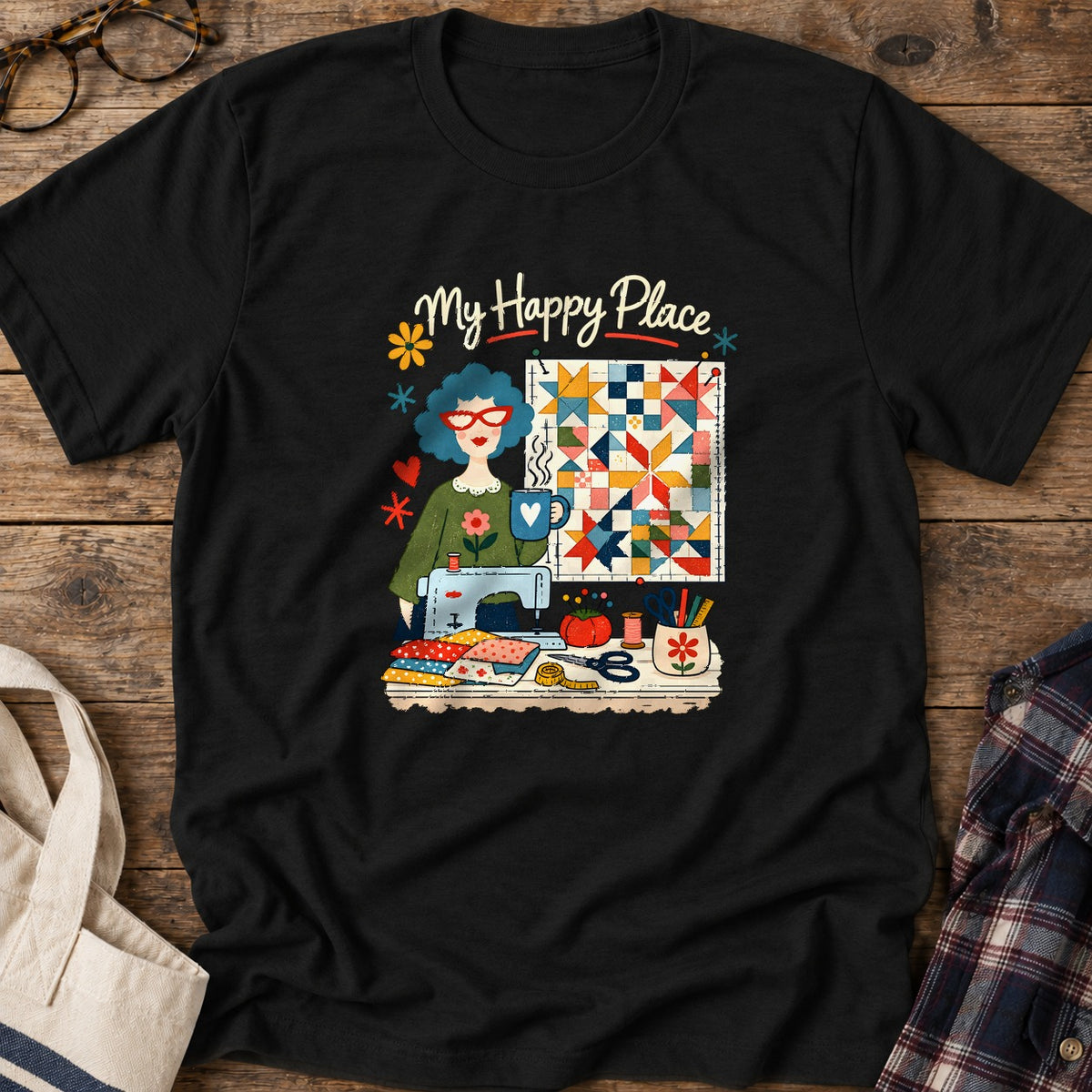 My Happy Place T-Shirt in Black