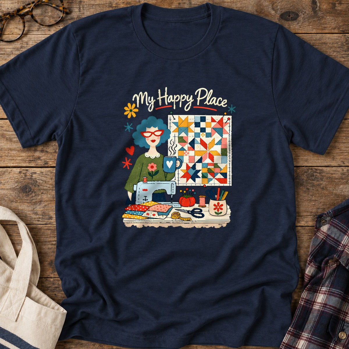 My Happy Place T-Shirt in Navy