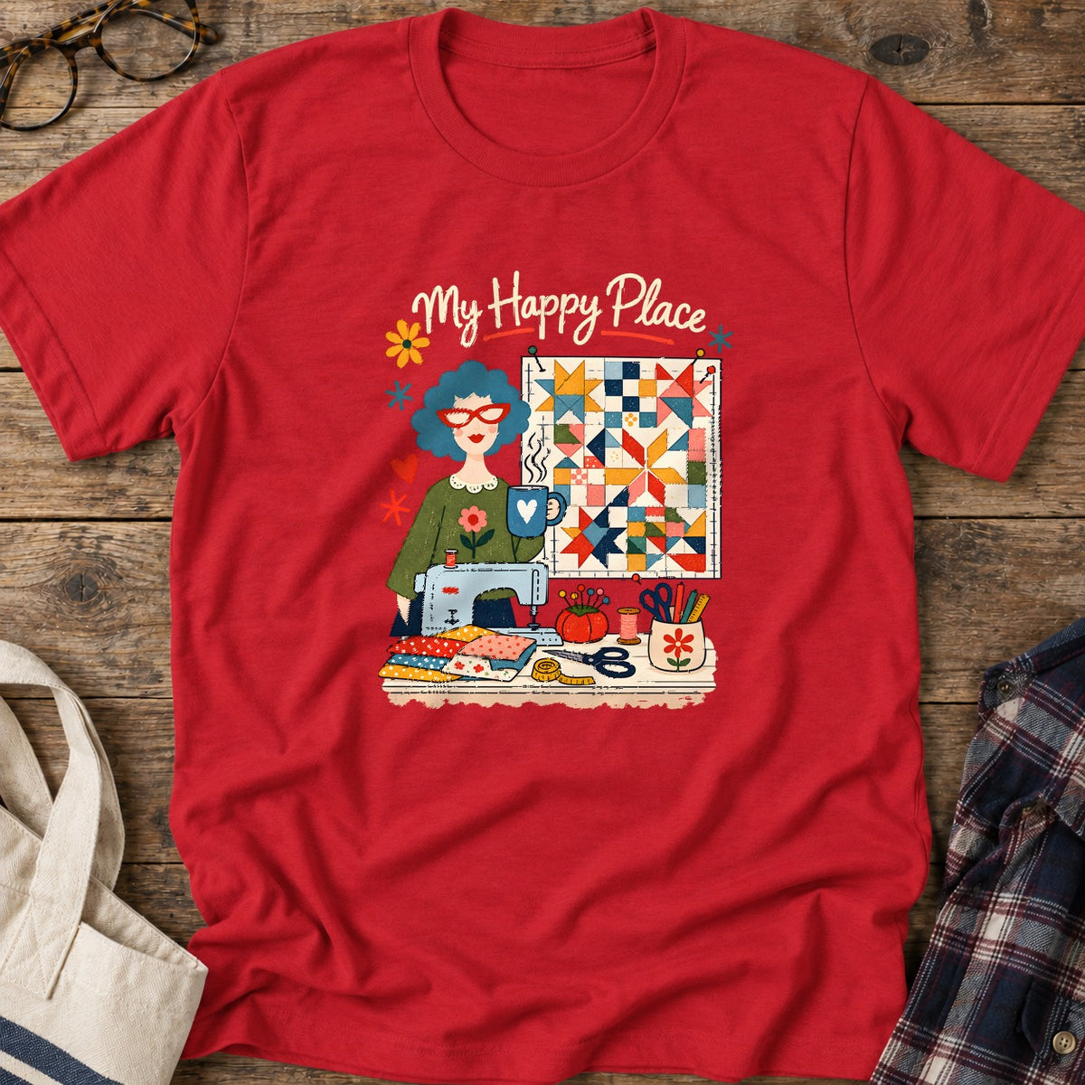 My Happy Place T-Shirt in Red