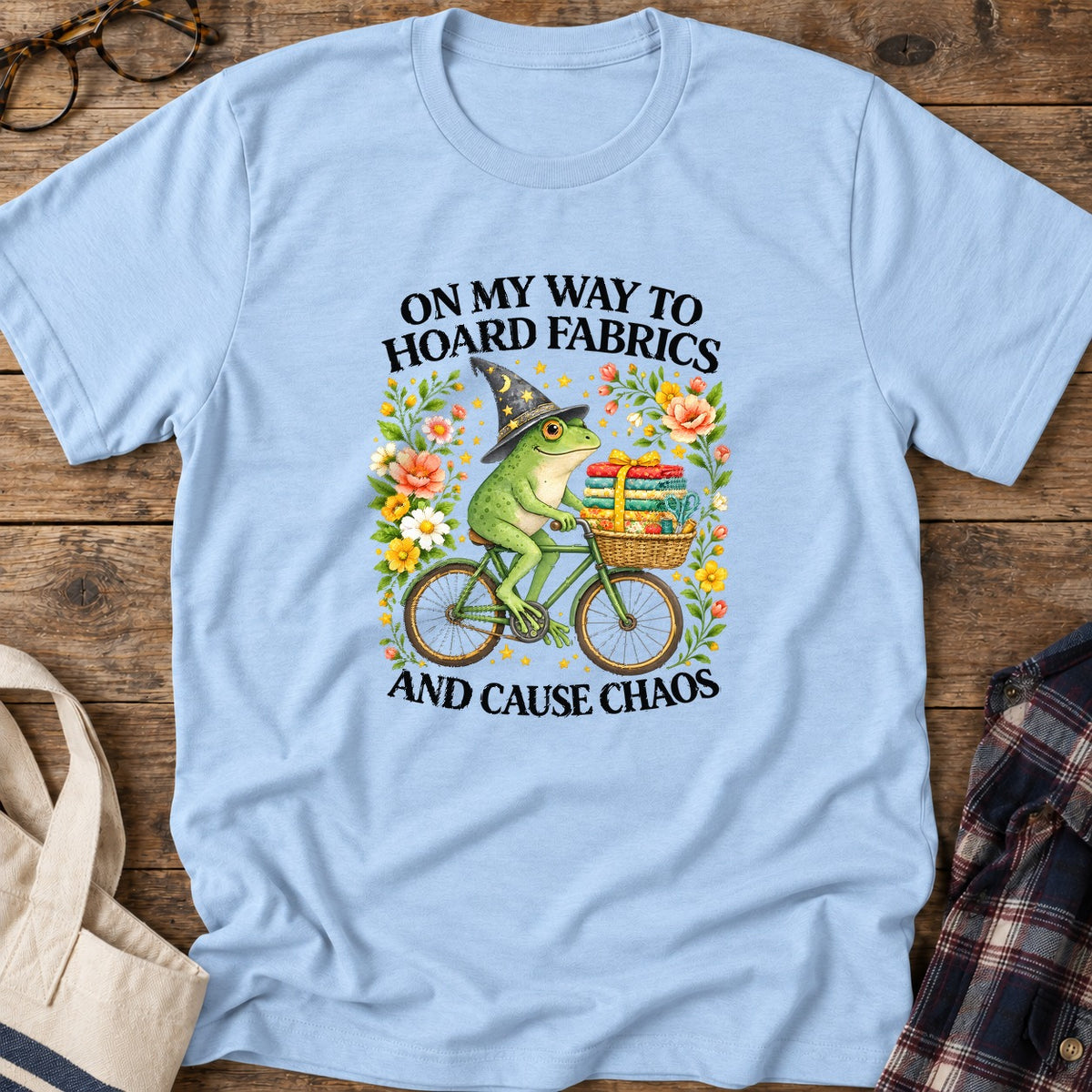 Fabric Hoarding Chaos T-Shirt in Light Blue