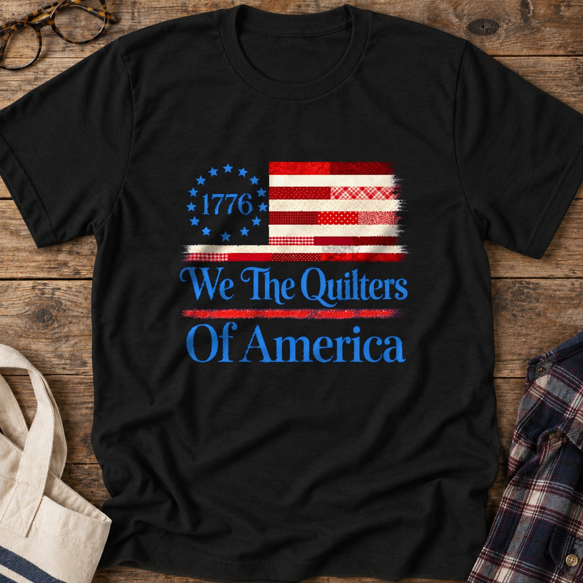 Quilters Of Liberty T-Shirt in Black