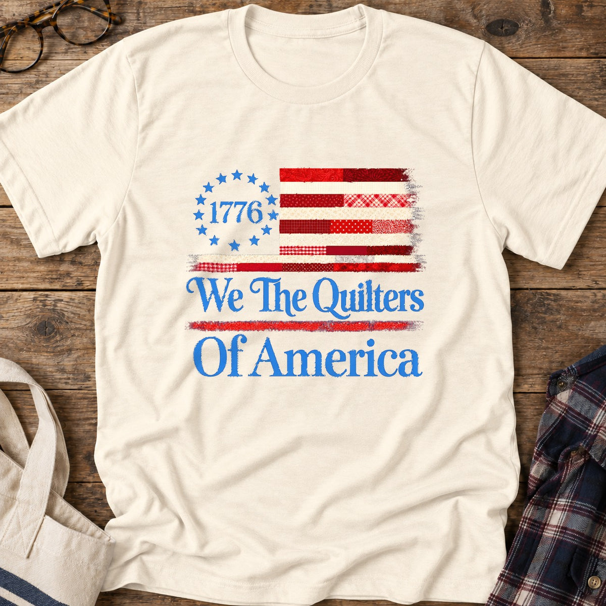 Quilters Of Liberty T-Shirt in Natural