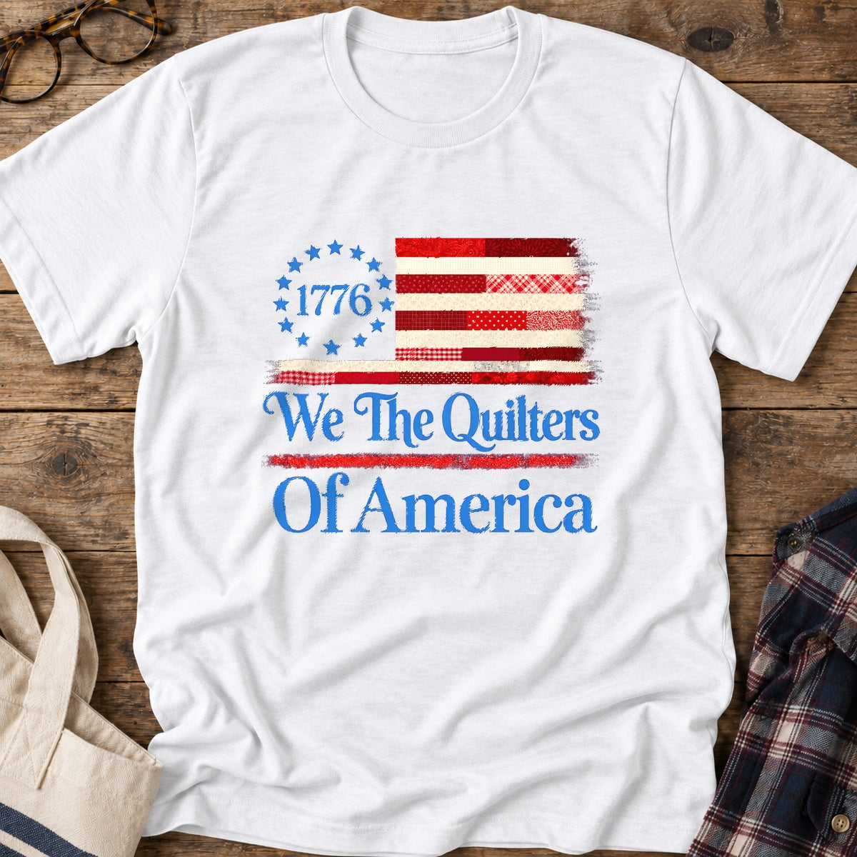 Quilters Of Liberty T-Shirt in White
